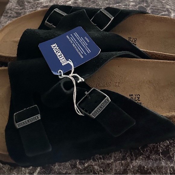 Birkenstock Zurich Black Suede Slip-On Sandals - Picture 3 of 8